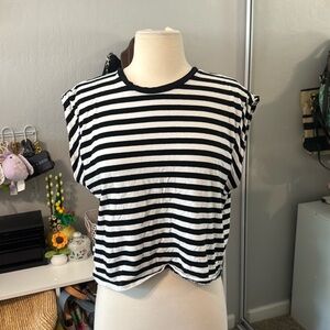 Boxy Black & White Stripped Zara Tank